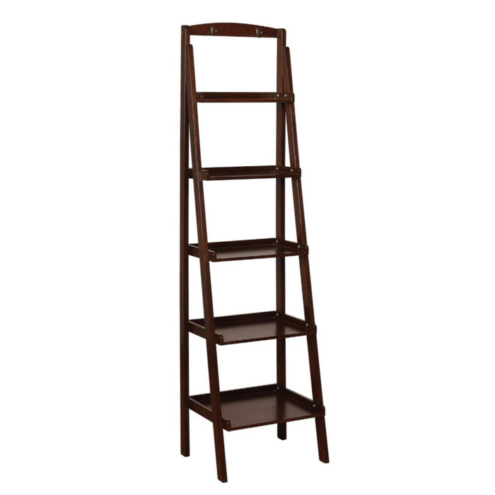 Charlton Home Leedom Contemporary 5 Tier Wooden Ladder Bookcase